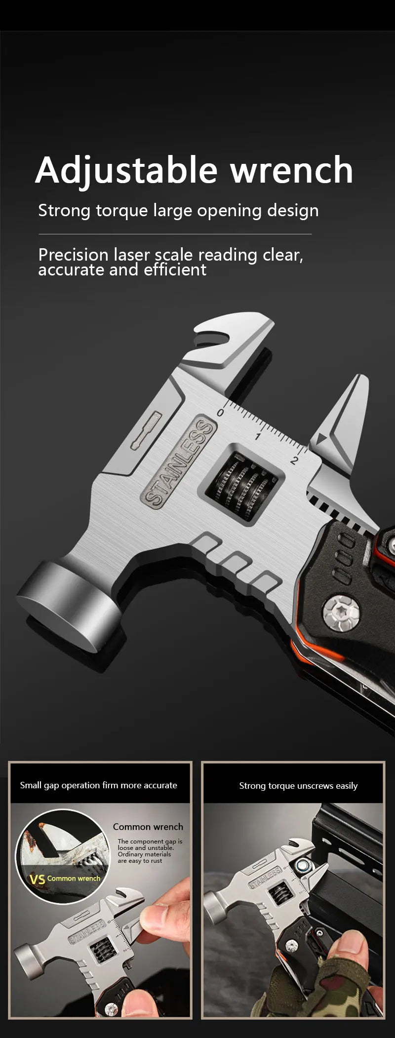 All-in-One Emergency Tool β Hammer, Pliers, Wrench & More in One