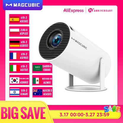 4K Android Projector – HY300 Pro with WiFi6, 260ANSI, BT5.0, and Home Theater Quality